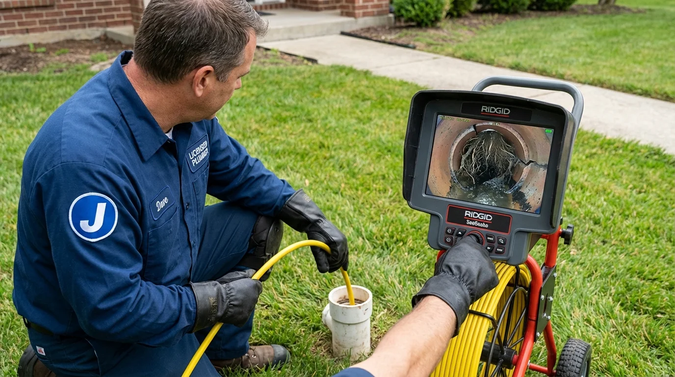 Sewer camera inspection being performed by Johns Plumbing LLC in Mont Belvieu